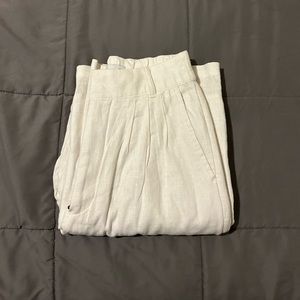Ultra High Rise White Linen Pants